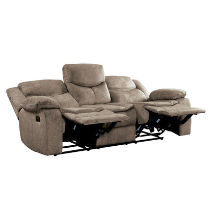 Bastrop Double Reclining Sofa - Brown (8230FBR-3)