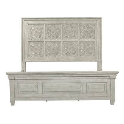 Heartland Opt Queen Panel Bed, Dresser & Mirror, Night Stand Bedroom Set