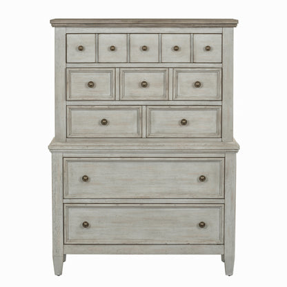 Heartland Queen Panel Bed, Dresser & Mirror, Chest Bedroom Set