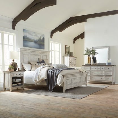 Heartland Queen Panel Bed, Dresser & Mirror, Chest, Night Stand Bedroom Set