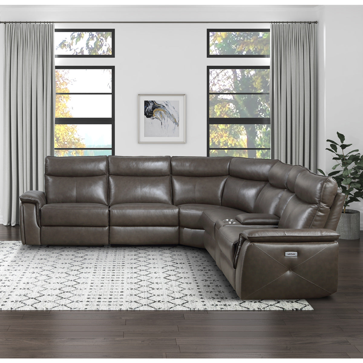 Maroni 6-Piece Modular Power Reclining Sectional with Power Headrests