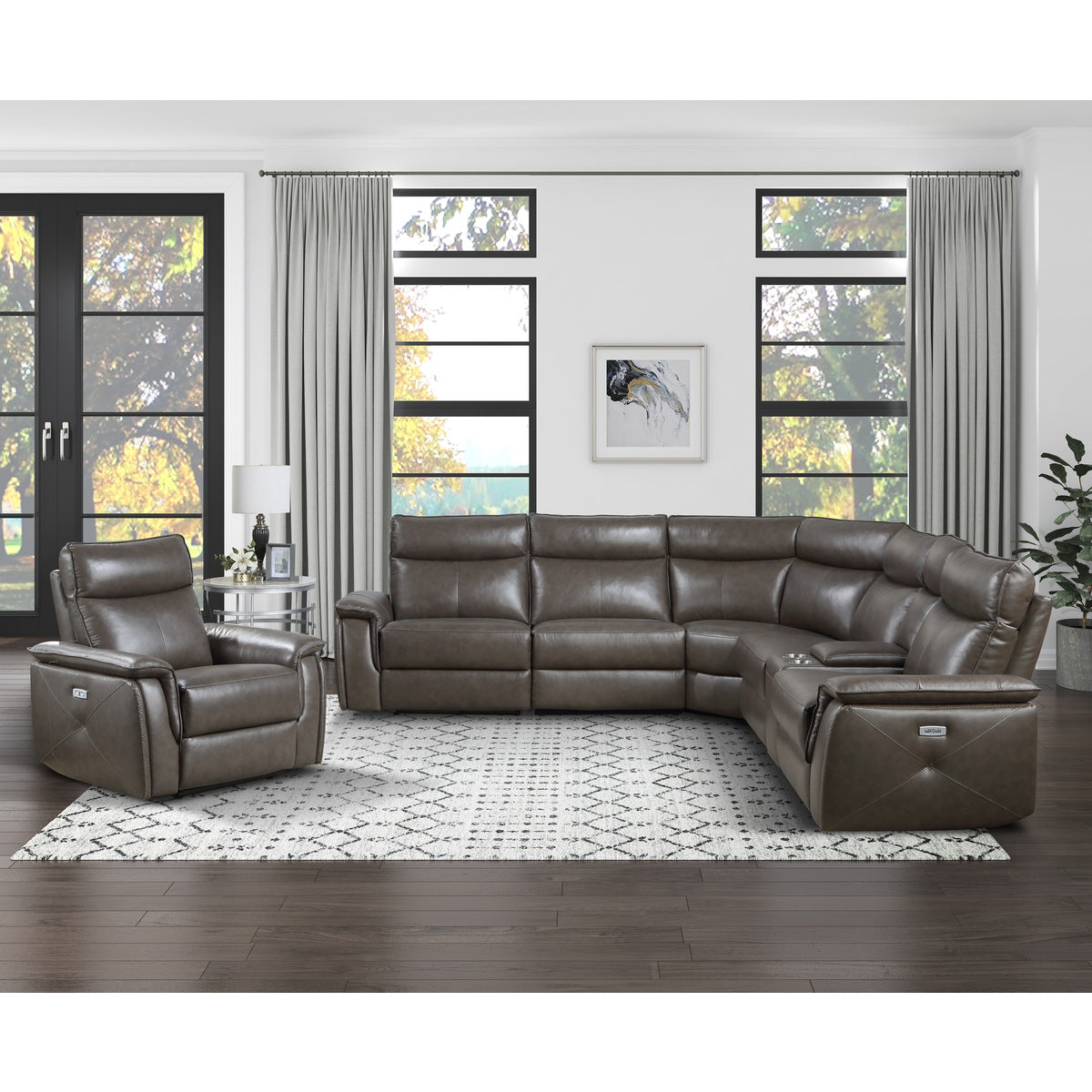 Maroni 6-Piece Modular Power Reclining Sectional with Power Headrests