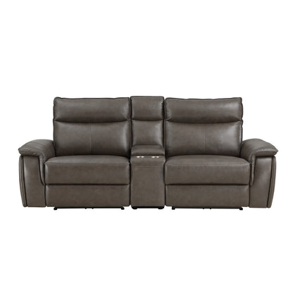 Maroni Power Double Reclining Love Seat with Center Console and Power Headrests