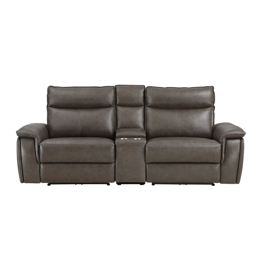 Maroni Power Double Reclining Love Seat with Center Console and Power Headrests