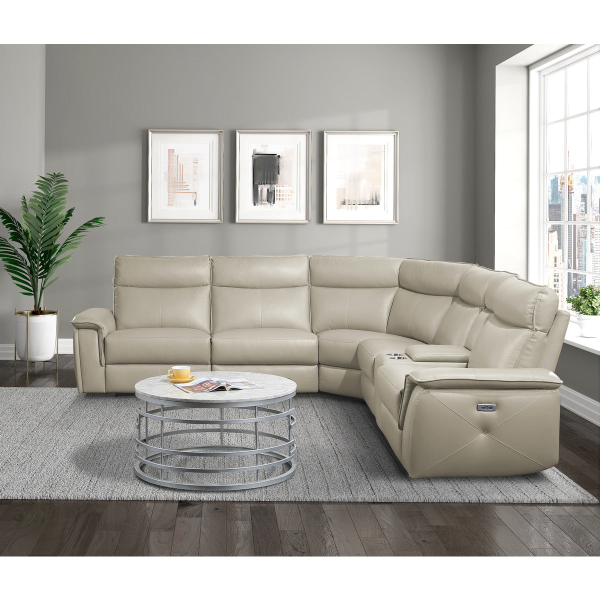 Maroni 6-Piece Modular Power Reclining Sectional with Power Headrests