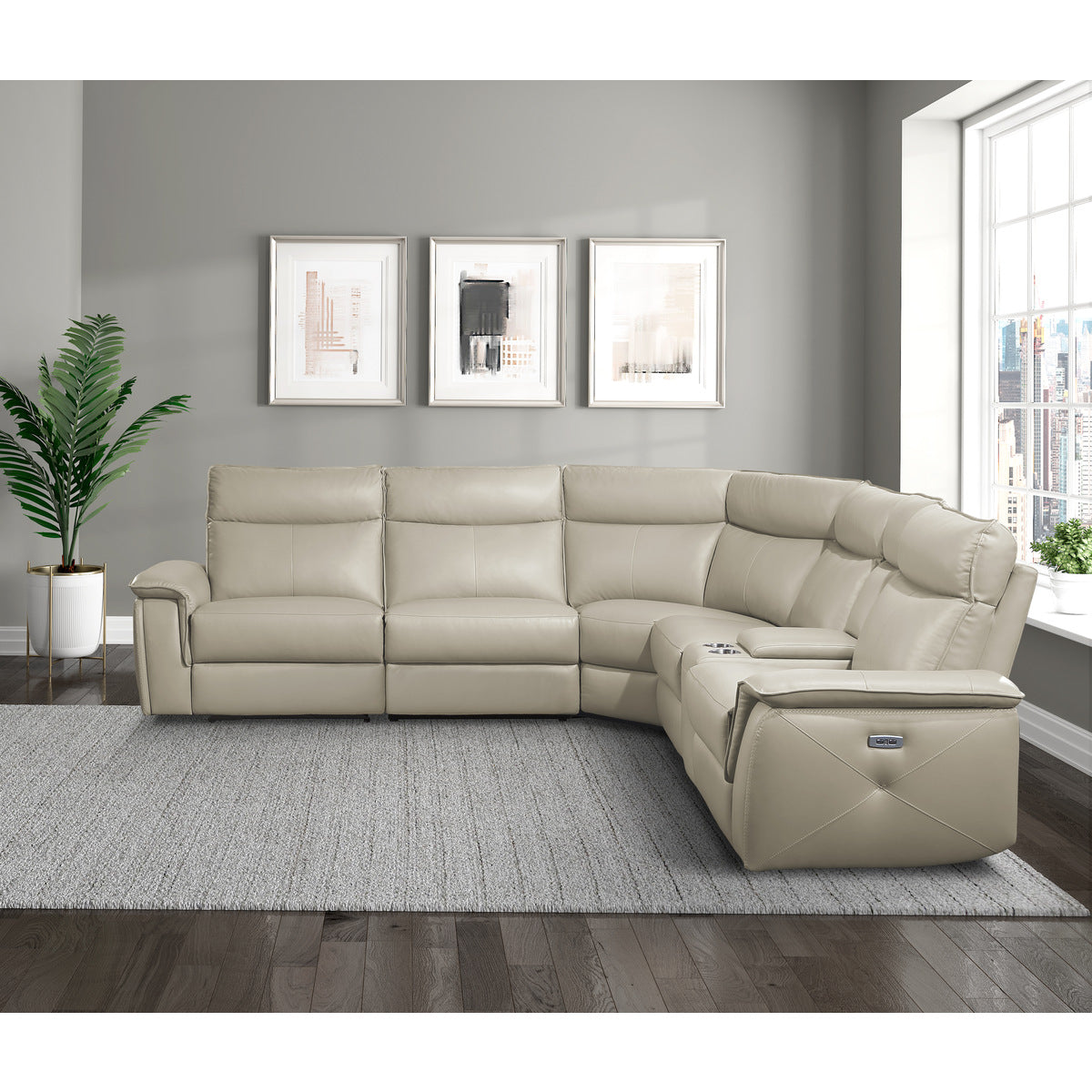Maroni 6-Piece Modular Power Reclining Sectional with Power Headrests