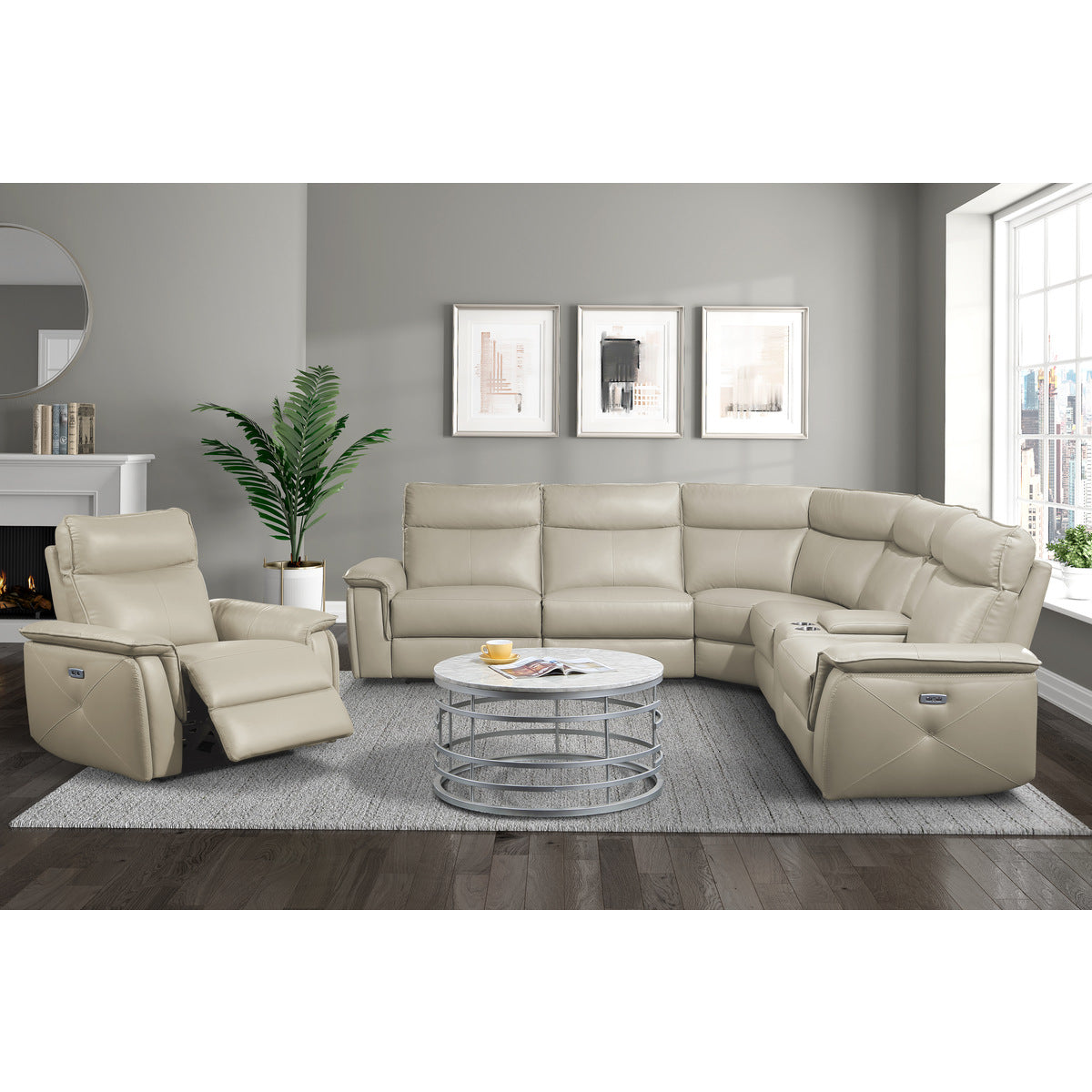 Maroni 6-Piece Modular Power Reclining Sectional with Power Headrests