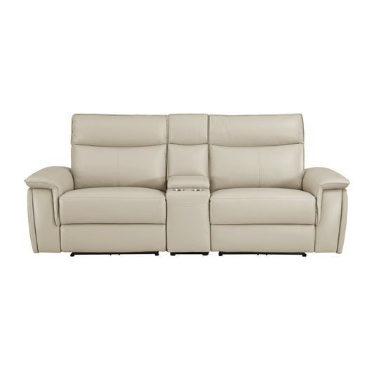 Maroni Power Double Reclining Love Seat with Center Console and Power Headrests
