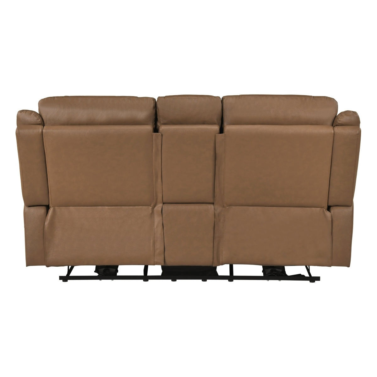 Haven Power Double Reclining Love Seat with Center Console, Hidden Arms Cup Holders, Charging Ports and Wireless Charger