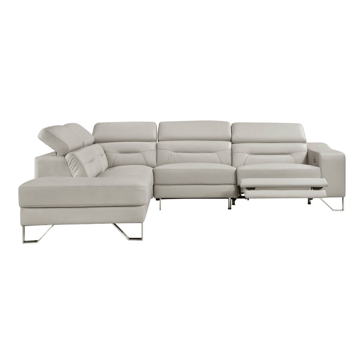 Ventura 2-Piece Sectional with Left Chaise, Adjustable Headrests and Charging ports