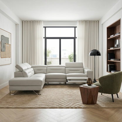 Ventura 2-Piece Sectional with Left Chaise, Adjustable Headrests and Charging ports