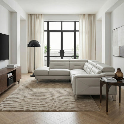 Ventura 2-Piece Sectional with Left Chaise, Adjustable Headrests and Charging ports