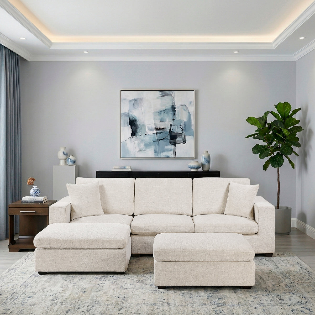 Serenity 5-Piece Modular Sectional with Two Ottomans