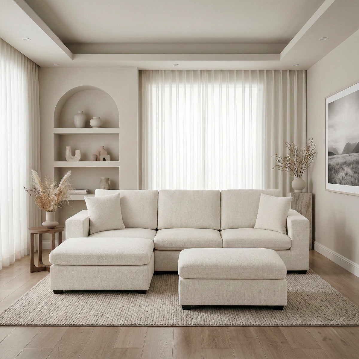 Serenity 5-Piece Modular Sectional with Two Ottomans