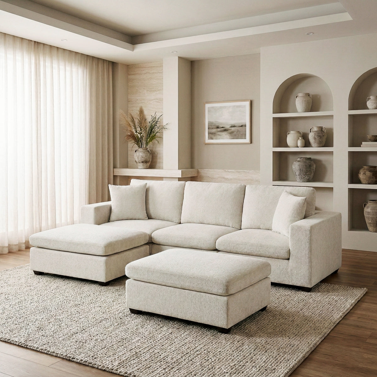 Serenity 5-Piece Modular Sectional with Two Ottomans