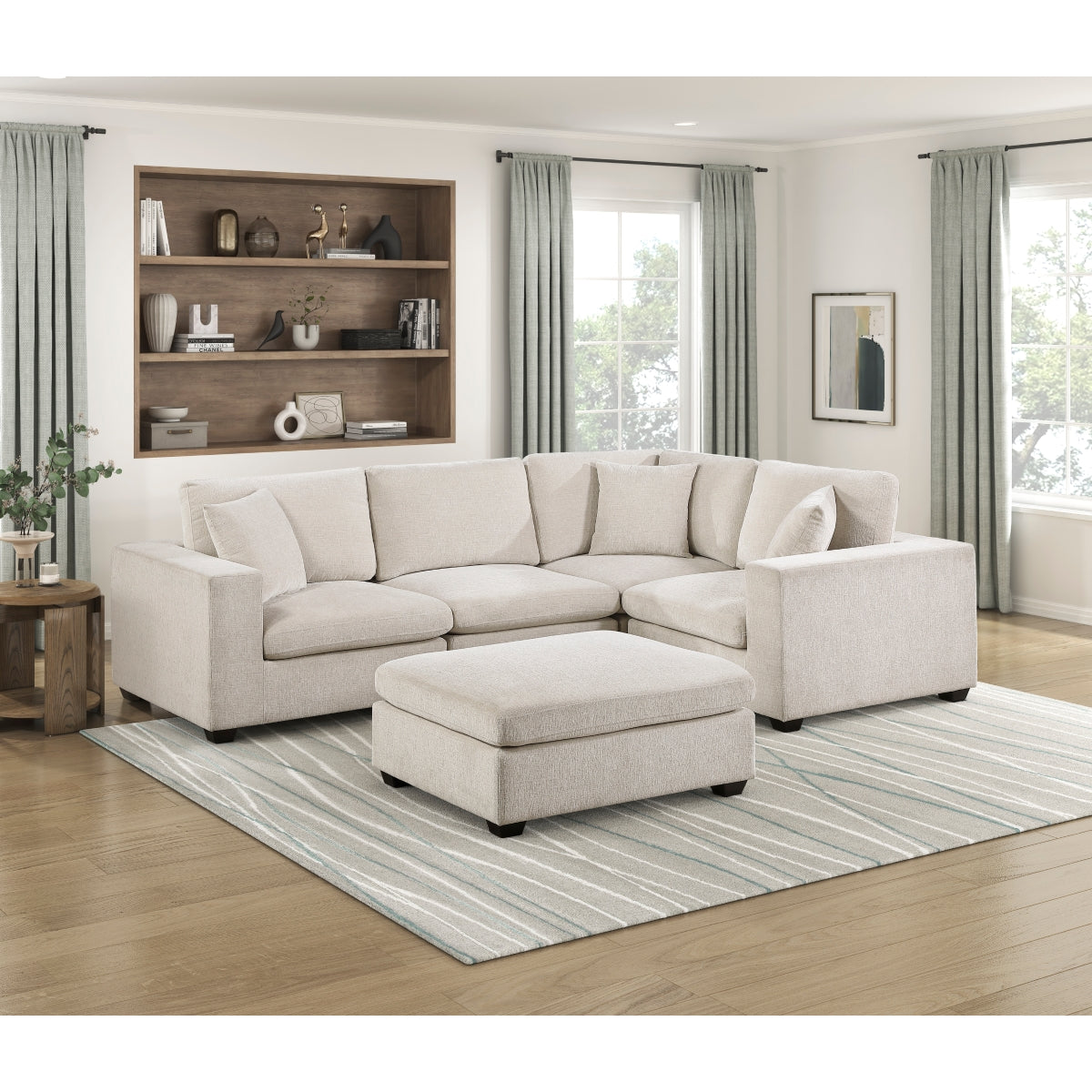 Serenity 5-Piece Modular Sectional with Ottoman