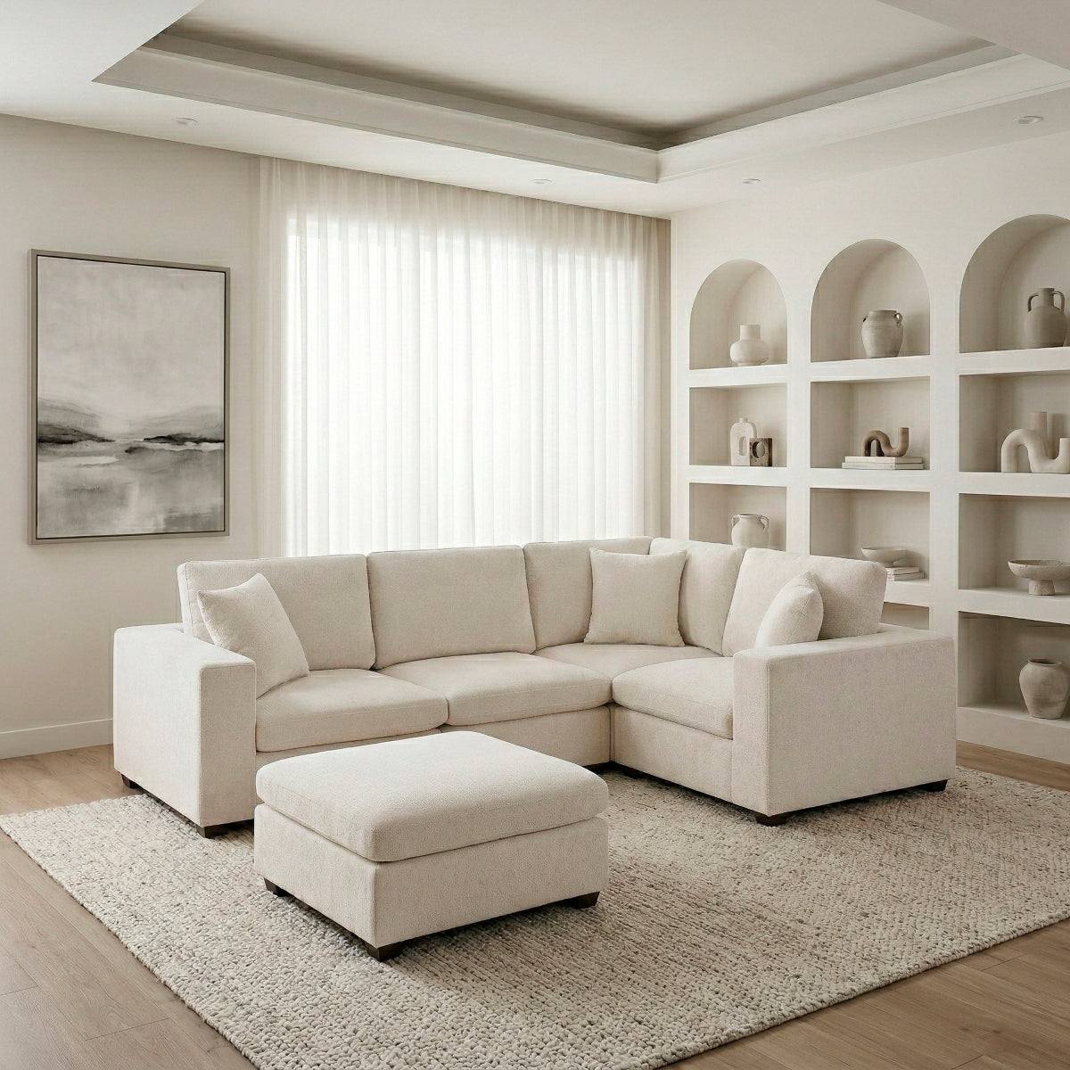Serenity 5-Piece Modular Sectional with Ottoman