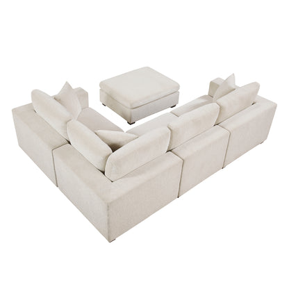 Serenity 5-Piece Modular Sectional with Ottoman