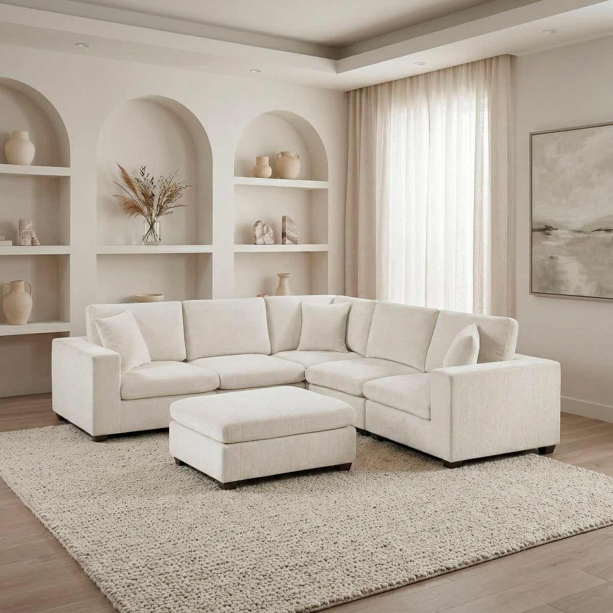 Serenity 6-Piece Modular Sectional with Ottoman