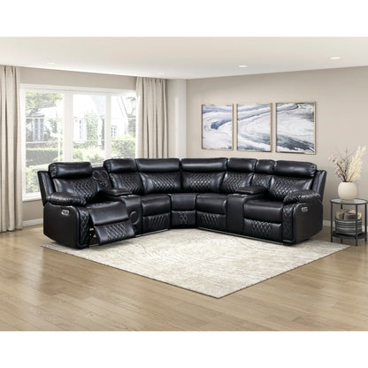 Cipher 3-Piece Power Reclining Sectional with Two Consoles, Speakers, Subwoofer, LED Lighting and Charging Port