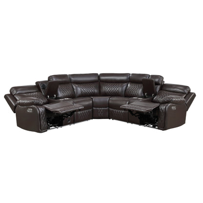 Cipher 3-Piece Power Reclining Sectional with Two Consoles, Speakers, Subwoofer, LED Lighting and Charging Port