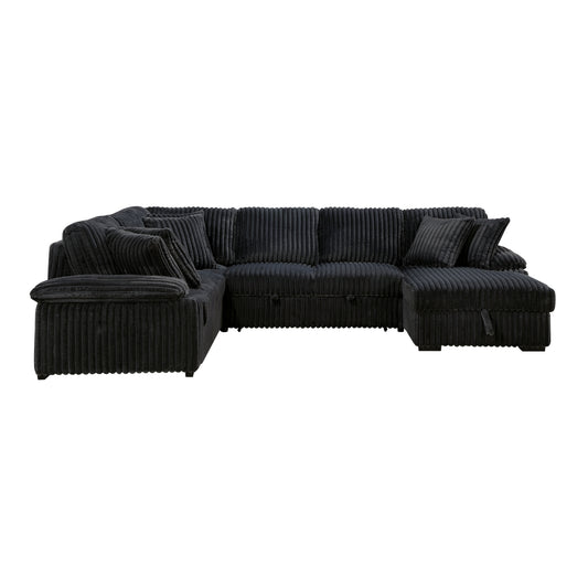Ridge 3-Piece Sectional with Pull-out Bed, Right Side Chaise and Hidden Storage