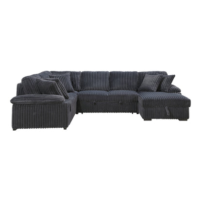 Ridge 3-Piece Sectional with Pull-out Bed, Right Side Chaise and Hidden Storage