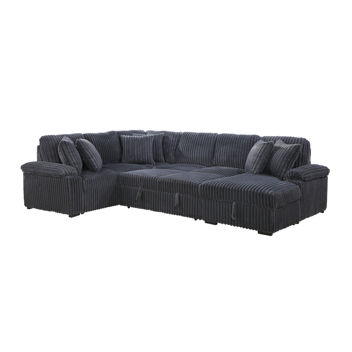 Ridge 3-Piece Sectional with Pull-out Bed, Right Side Chaise and Hidden Storage