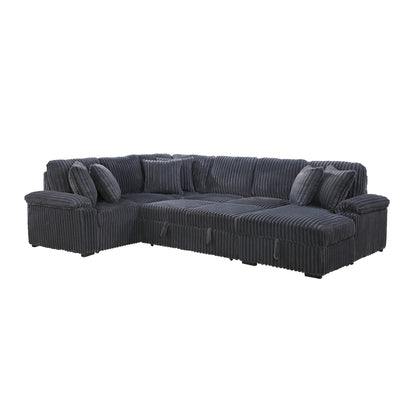 Ridge 3-Piece Sectional with Pull-out Bed, Right Side Chaise and Hidden Storage
