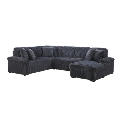 Ridge 3-Piece Sectional with Pull-out Bed, Right Side Chaise and Hidden Storage