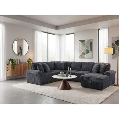 Ridge 3-Piece Sectional with Pull-out Bed, Right Side Chaise and Hidden Storage
