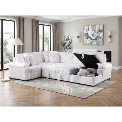 Ridge 3-Piece Sectional with Pull-out Bed, Right Side Chaise and Hidden Storage