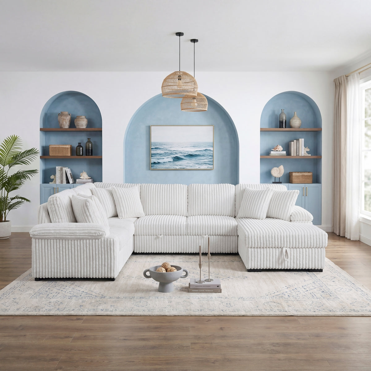 Ridge 3-Piece Sectional with Pull-out Bed, Right Side Chaise and Hidden Storage