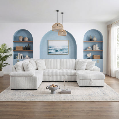 Ridge 3-Piece Sectional with Pull-out Bed, Right Side Chaise and Hidden Storage
