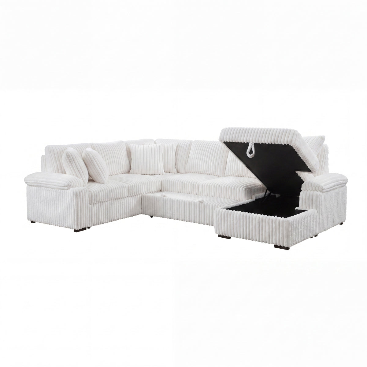 Ridge 3-Piece Sectional with Pull-out Bed, Right Side Chaise and Hidden Storage