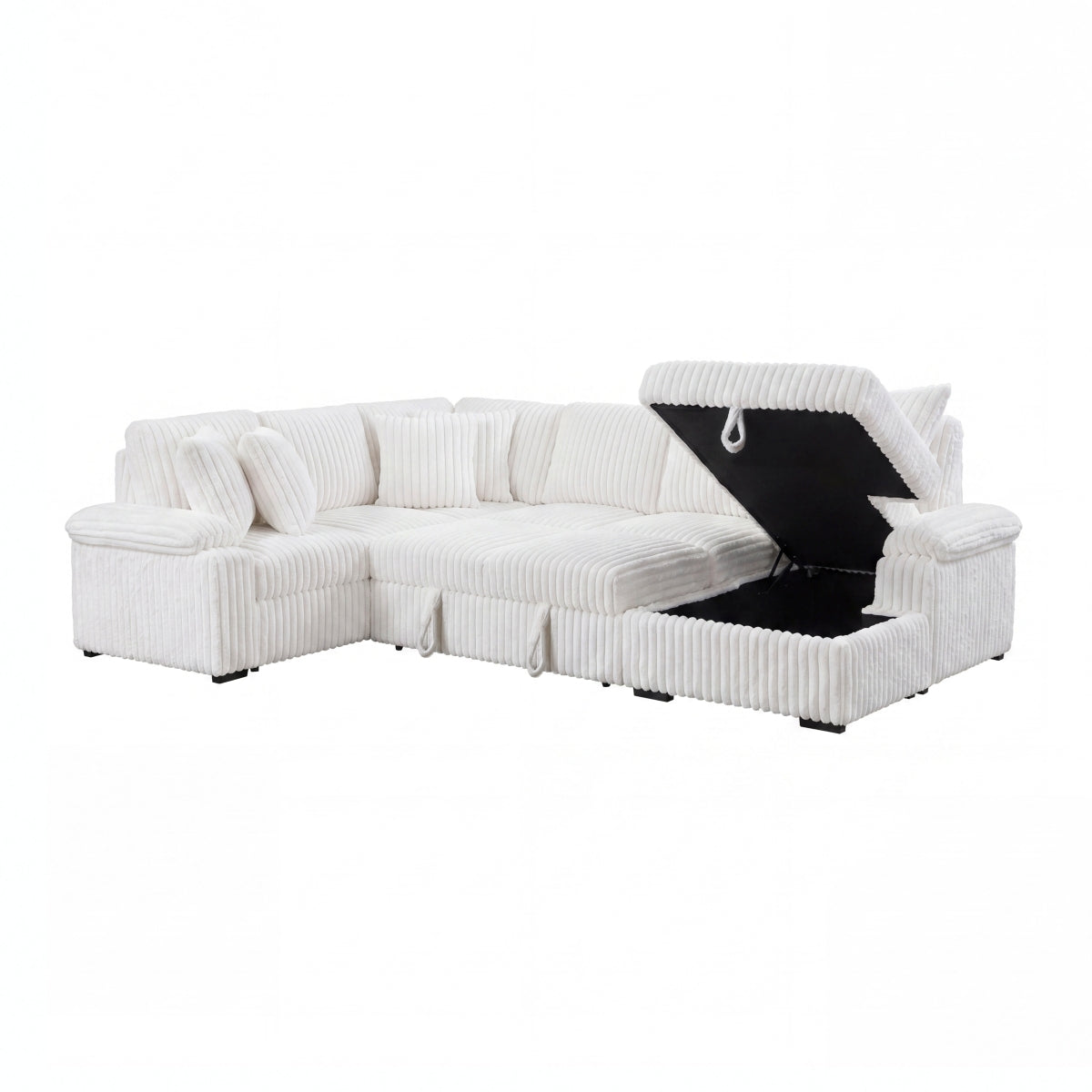 Ridge 3-Piece Sectional with Pull-out Bed, Right Side Chaise and Hidden Storage