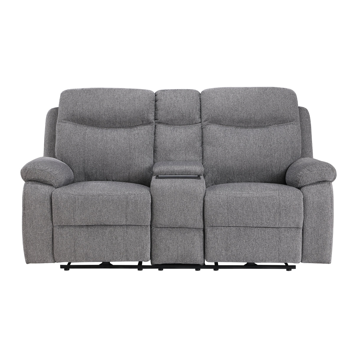 Centric Power Double Reclining Love Seat with Center Console, Power Headrests, Power Lumbar Support, Wireless Charger, Hidden Cup Holders, Bluetooth Speakers and Charging Ports