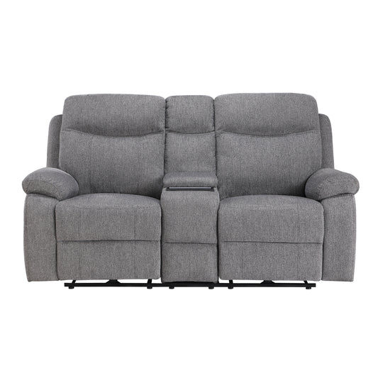 Centric Power Double Reclining Love Seat with Center Console, Power Headrests, Power Lumbar Support, Wireless Charger, Hidden Cup Holders, Bluetooth Speakers and Charging Ports