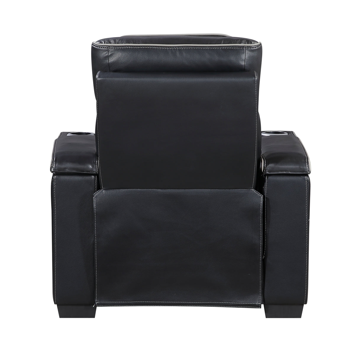 Cyber Power Reclining Chair with Power Headrest, Cup holder, Storage Arms(Top and Side), Air Massage, Heat, LED Lighting and Charging Ports