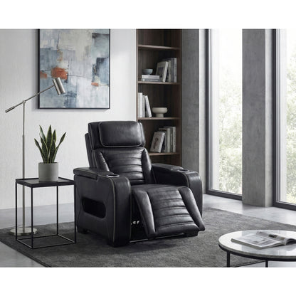 Cyber Power Reclining Chair with Power Headrest, Cup holder, Storage Arms(Top and Side), Air Massage, Heat, LED Lighting and Charging Ports