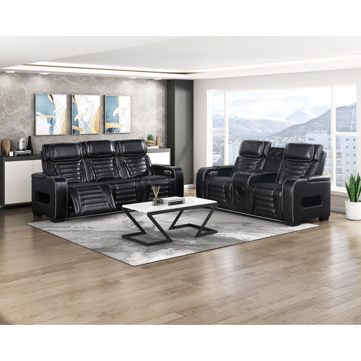 Cyber 2-Piece Living Room Set (Sofa and Love Seat)