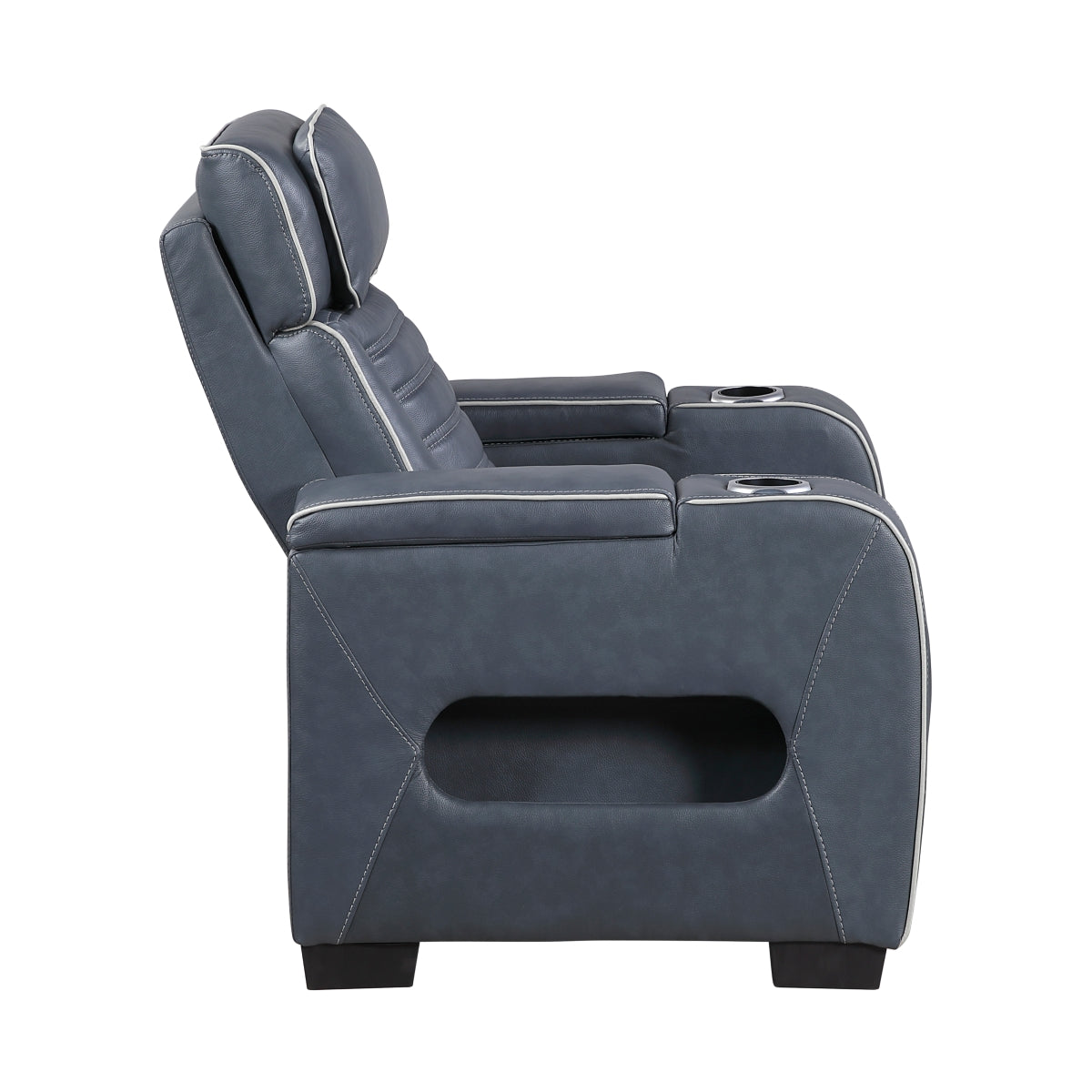 Cyber Power Reclining Chair with Power Headrest, Cup holder, Storage Arms(Top and Side), Air Massage, Heat, LED Lighting and Charging Ports