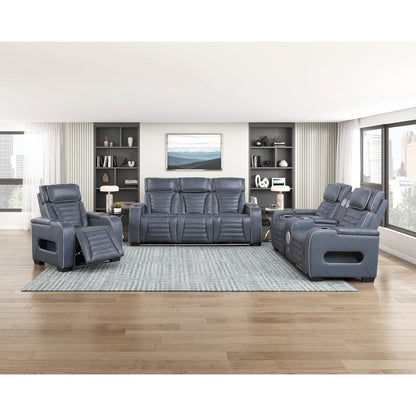 Cyber Power Double Reclining Love Seat with Center Console, Power Headrests, Storage Arms(Top and Side) ,Cup Holders, Wireless Speakers with Sub-Woofer, Air Massage, Heat, LED Lighting and Charging Ports