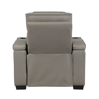 Cyber Power Reclining Chair with Power Headrest, Cup holder, Storage Arms(Top and Side), Air Massage, Heat, LED Lighting and Charging Ports