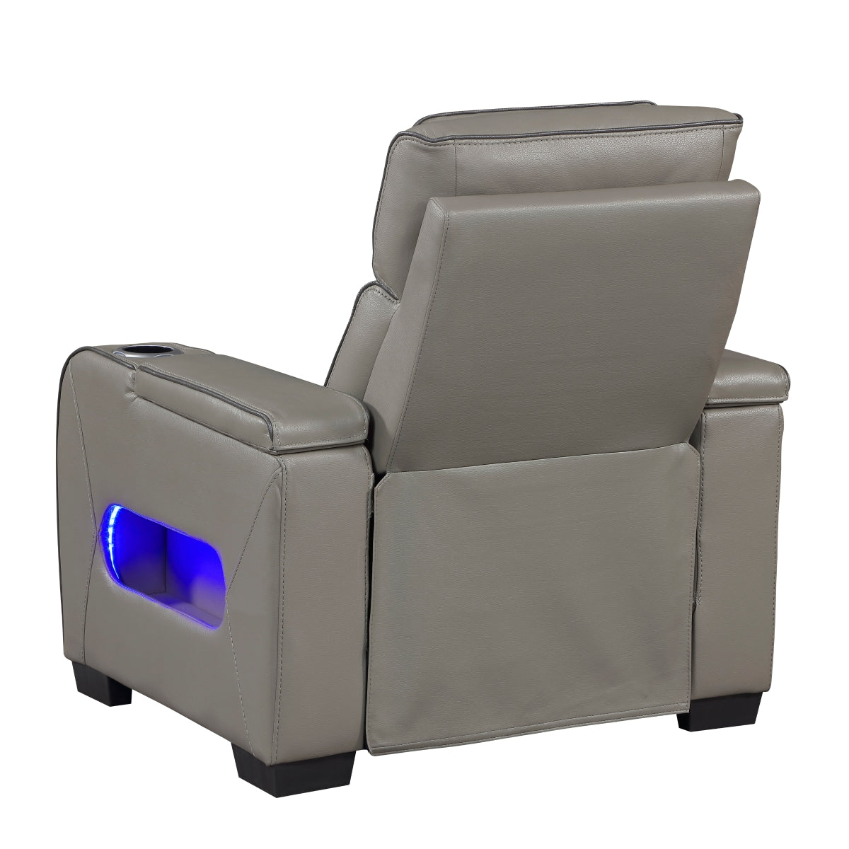 Cyber Power Reclining Chair with Power Headrest, Cup holder, Storage Arms(Top and Side), Air Massage, Heat, LED Lighting and Charging Ports