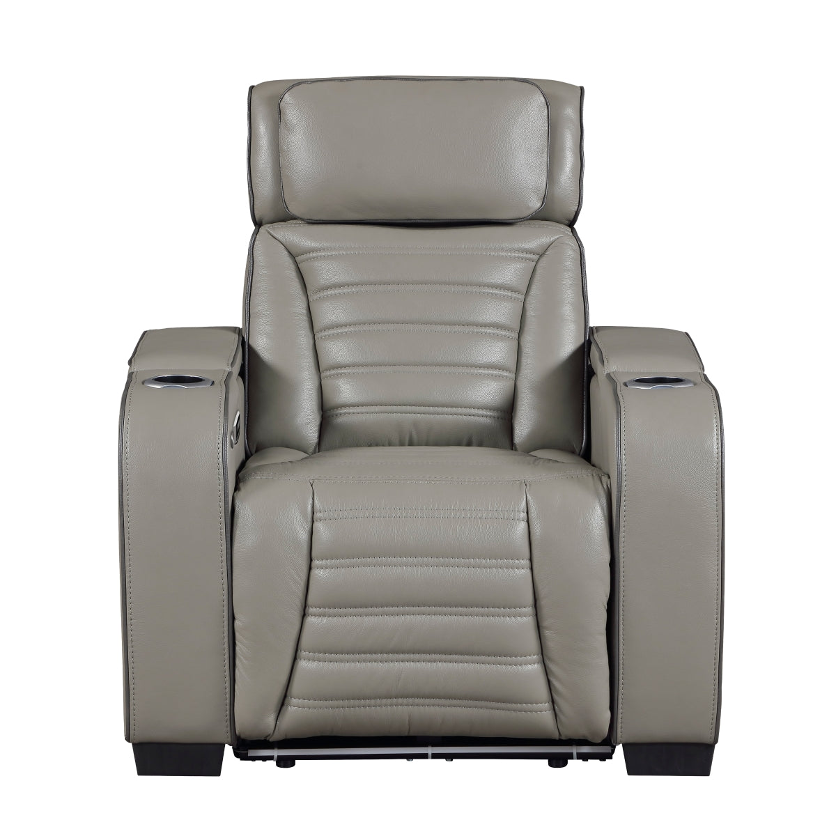 Cyber Power Reclining Chair with Power Headrest, Cup holder, Storage Arms(Top and Side), Air Massage, Heat, LED Lighting and Charging Ports