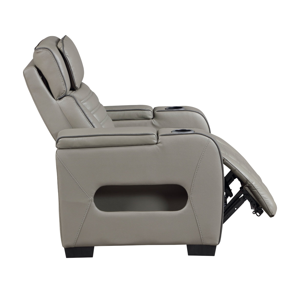 Cyber Power Reclining Chair with Power Headrest, Cup holder, Storage Arms(Top and Side), Air Massage, Heat, LED Lighting and Charging Ports