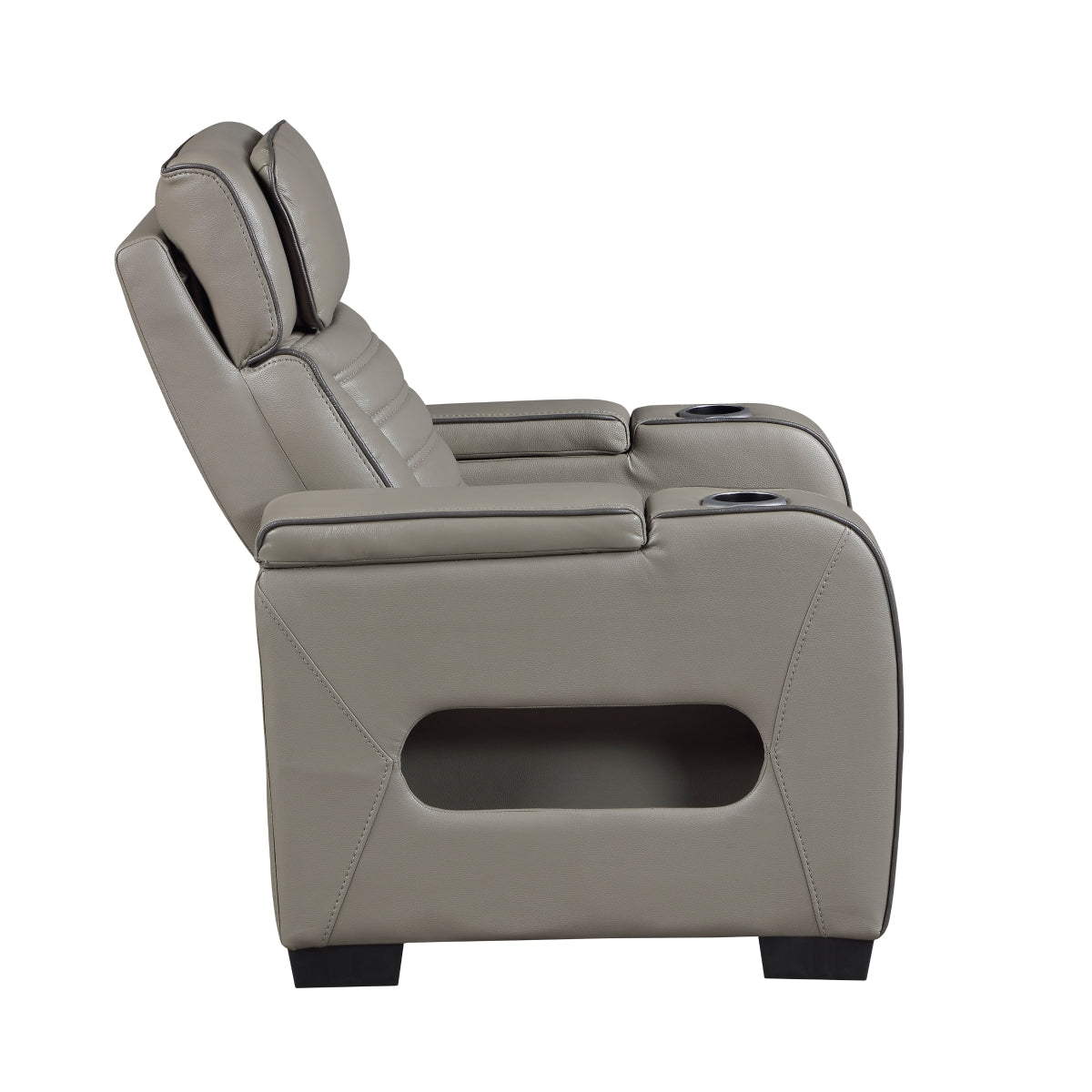 Cyber Power Reclining Chair with Power Headrest, Cup holder, Storage Arms(Top and Side), Air Massage, Heat, LED Lighting and Charging Ports