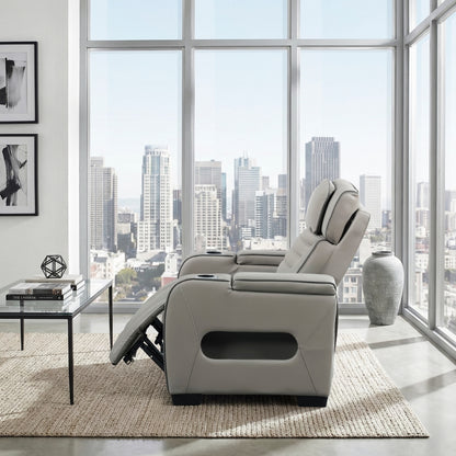 Cyber Power Reclining Chair with Power Headrest, Cup holder, Storage Arms(Top and Side), Air Massage, Heat, LED Lighting and Charging Ports