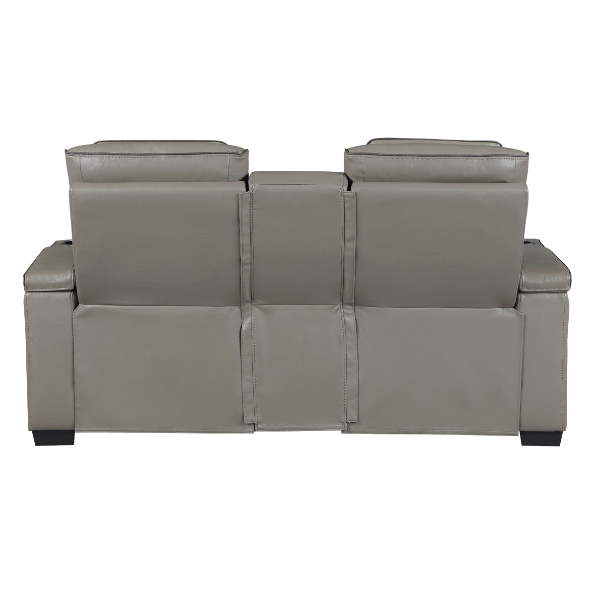 Cyber Power Double Reclining Love Seat with Center Console, Power Headrests, Storage Arms(Top and Side) ,Cup Holders, Wireless Speakers with Sub-Woofer, Air Massage, Heat, LED Lighting and Charging Ports